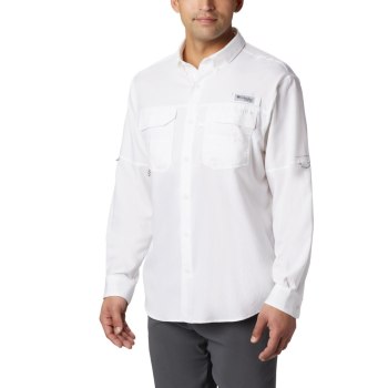 Columbia PFG Blood and Guts III Long Sleeve Woven, Camisa Blancos Para Hombre | 108742-SLD